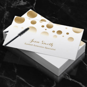 Eyelash Extensions Chic Lash Guld Confetti Visitkort