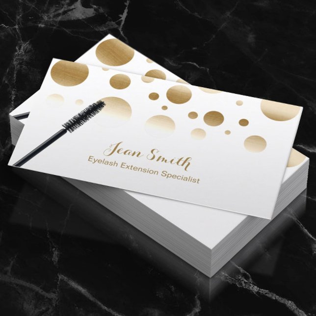Eyelash Extensions Chic Lash Guld Confetti Visitkort (Skapare uppladdad)