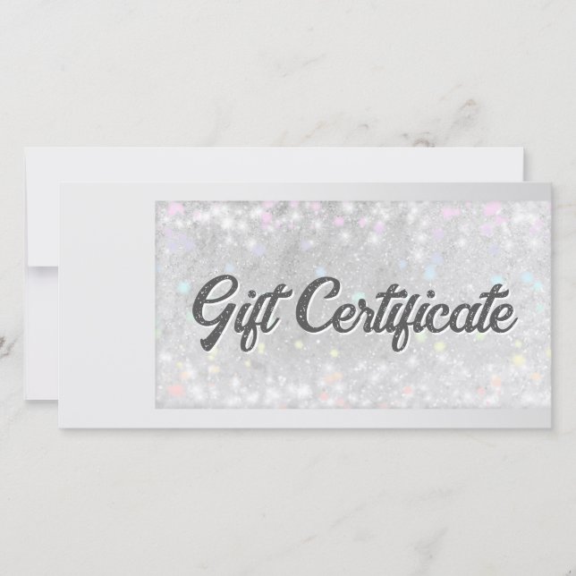 Eyelash Extensions Gift Certificate Glitter Snö Tack Kort (Framsida)