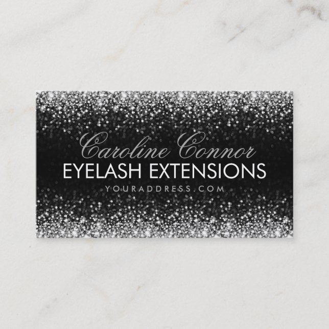 Eyelash Extensions Glitter Star Rain Affärskort Visitkort (Framsida)