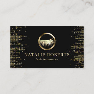 Eyelash Extensions Guld Konfetti-bindemedel Salon Visitkort