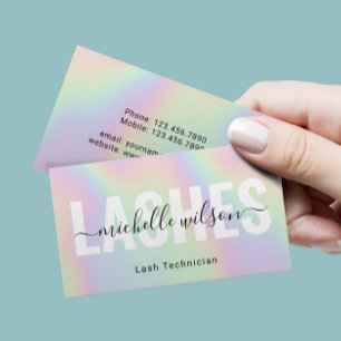 Eyelash Extensions Holography Typography Lash Pub Visitkort