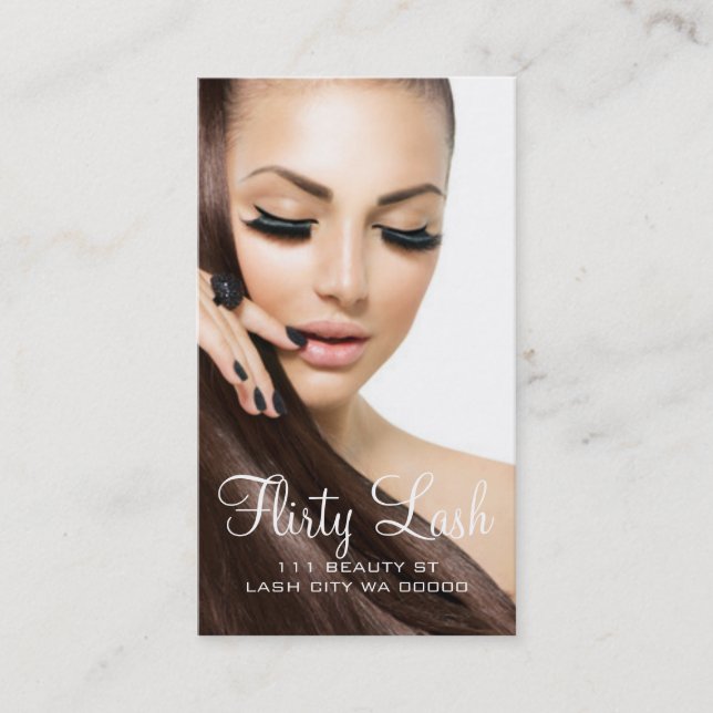 Eyelash Extensions Lash Cosmetolog Salon Visitkort (Framsida)