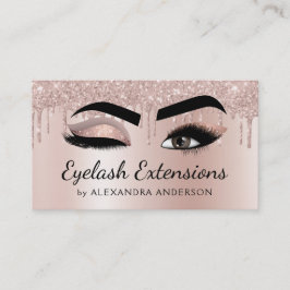 Eyelash Extensions Lash Glitter Ro Guld Rosa Visitkort