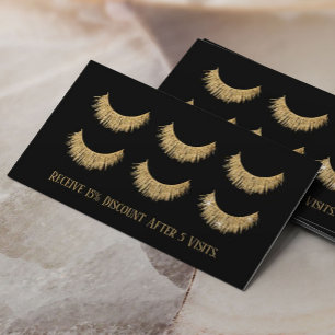 Eyelash Extensions Lash Pub Black & Guld Loyalty Lojalitetskort