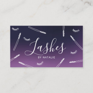 Eyelash Extensions Lash Pub Elegant Deep Lila Visitkort