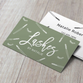 Eyelash Extensions Lash Pub Sage Grönt Salon Visitkort