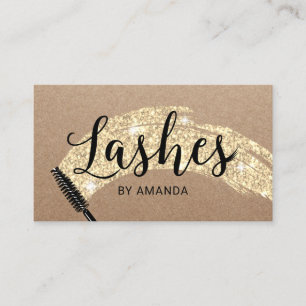 Eyelash Extensions Lash Salon Guld Push Stroke Visitkort