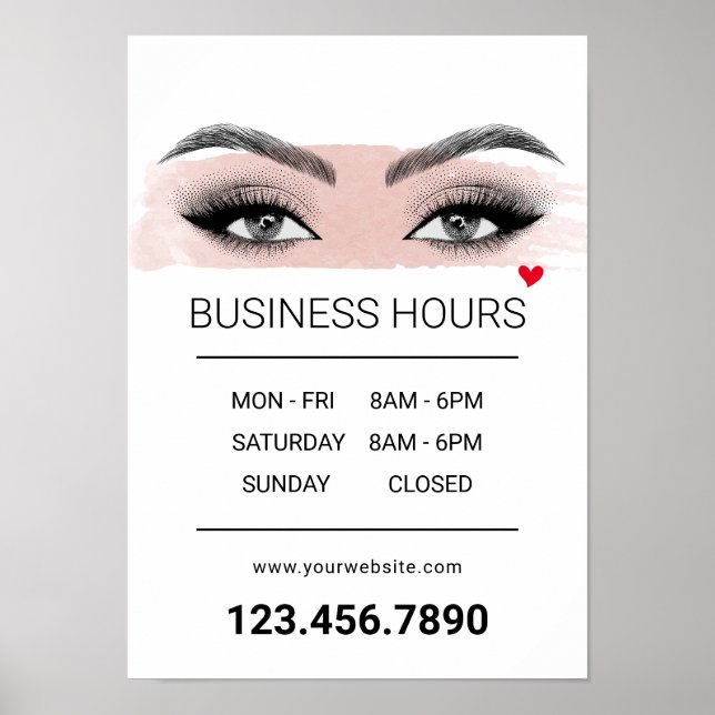 Eyelash Extensions Lash Salon öppettider Poster (Framsidan)