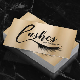 Eyelash Extensions Lash Typography Guld Salon Visitkort
