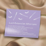 Eyelash Extensions Lavender Cute Salon Aftercare Flygblad<br><div class="desc">Akut handdragna Eyelash Extension Eftervårdskort.</div>