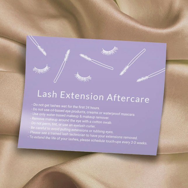Eyelash Extensions Lavender Cute Salon Aftercare Flygblad (Skapare uppladdad)