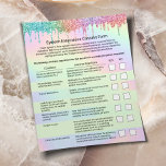 Eyelash Extensions Liability Waiver Holophy Flygblad<br><div class="desc">Eyelash Extension Liability Waiver & Release Form HoloGraph Unicorn Drips Flyers.</div>