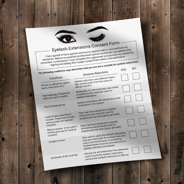 Eyelash Extensions Liability Waiver Release Form 2 Reklamblad (Skapare uppladdad)