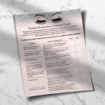 Eyelash Extensions Liability Waiver Silver Glitter Flygblad<br><div class="desc">Eyelash Extension Liability Waiver & Release from Silver Glitter  Rosa Flyers.</div>