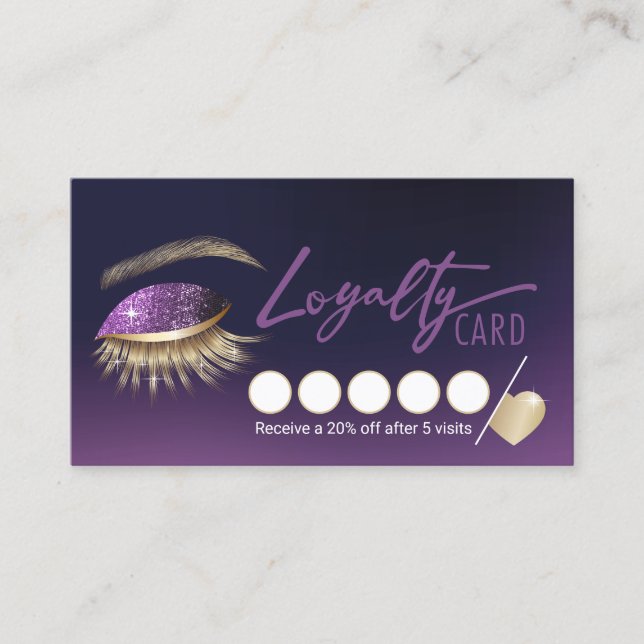 Eyelash Extensions Lila Lash Salon Loyalty Lojalitetskort (Framsida)