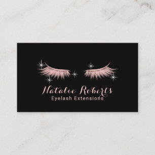 Eyelash Extensions Makeup Artist Black Rosa Visitkort