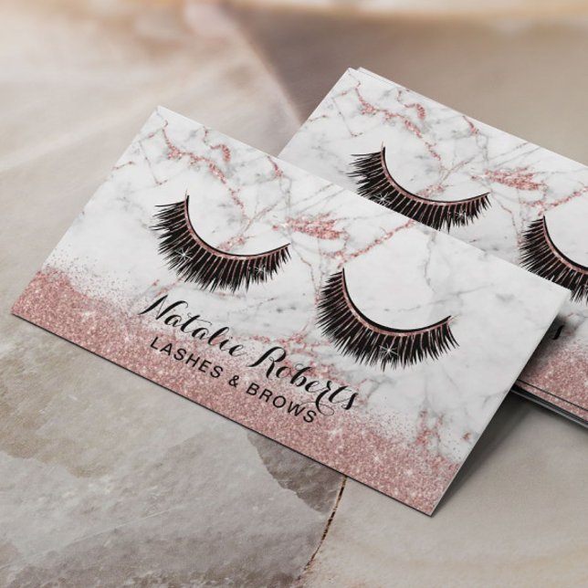 Eyelash Extensions Makeup Artist Ro Guld Marble Tidsbeställning Kort (Skapare uppladdad)