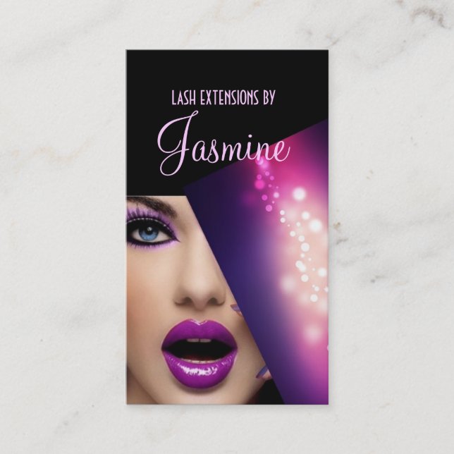Eyelash Extensions Makeup Artist Visitkort (Framsida)