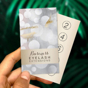 Eyelash Extensions Modern Loyalty Silver & Guld Lojalitetskort
