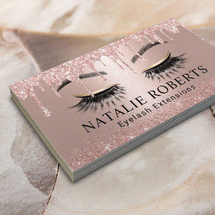Eyelash Extensions Modern Ro Guld Drives Salon Visitkort