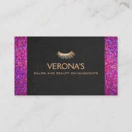 Eyelash Extensions Salon and Spa Faux Glitter Visitkort