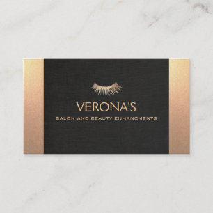 Eyelash Extensions Salon Black och Guld Visitkort