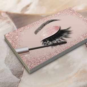 Eyelash Extensions-salon i Modern Ro Guld-Glitter Visitkort