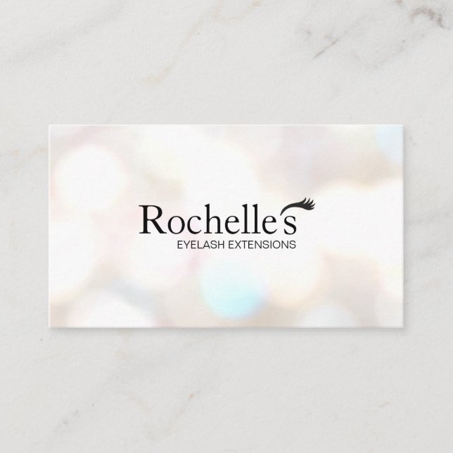 Eyelash Extensions Salon Subtle Bokeh Visitkort (Framsida)