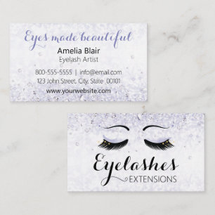 Eyelash Extensions Sparkles and Diamonds Lila Visitkort