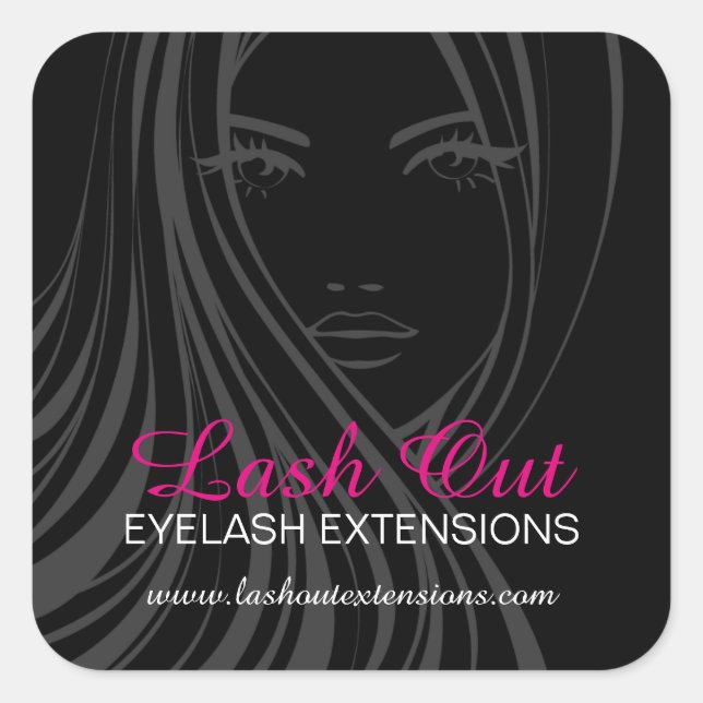 Eyelash Extensions Stickers Fyrkantigt Klistermärke (Framsida)