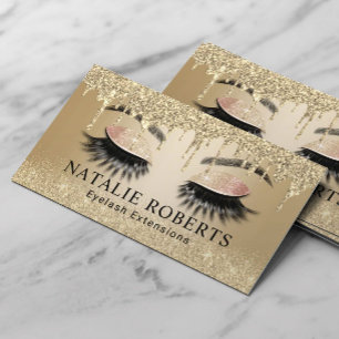 Eyelash Extensions Trendig Guld Drives Beauty Salo Visitkort