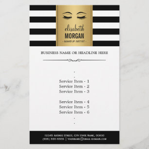 Eyelash Eyebrows Guld Black White Rand Flygblad
