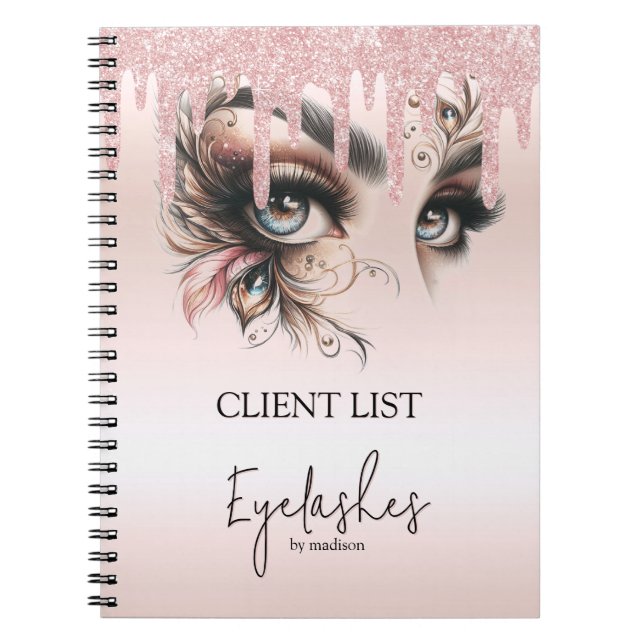 EyeLash Glam Champagne-droppning Glitter bärbar da Anteckningsbok (Framsidan)