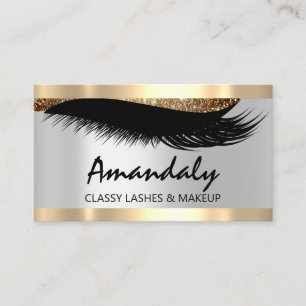 Eyelash Guld-avtalskort för Esthetician Makeup Eye Visitkort