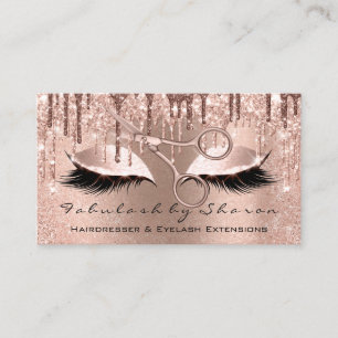 Eyelash Hairdresser Stylist Sissers Ro Glitter Visitkort