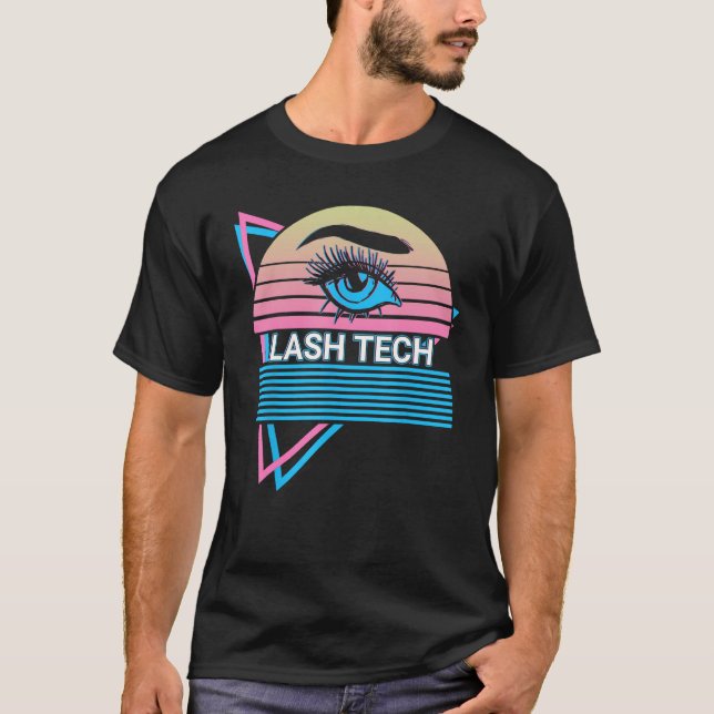 Eyelash Lash Artist Eyelashes Retro Lash Tech T Shirt (Framsida)