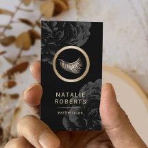 Eyelash Logotyp Mörk Blommigt Makeup Artist Esthet