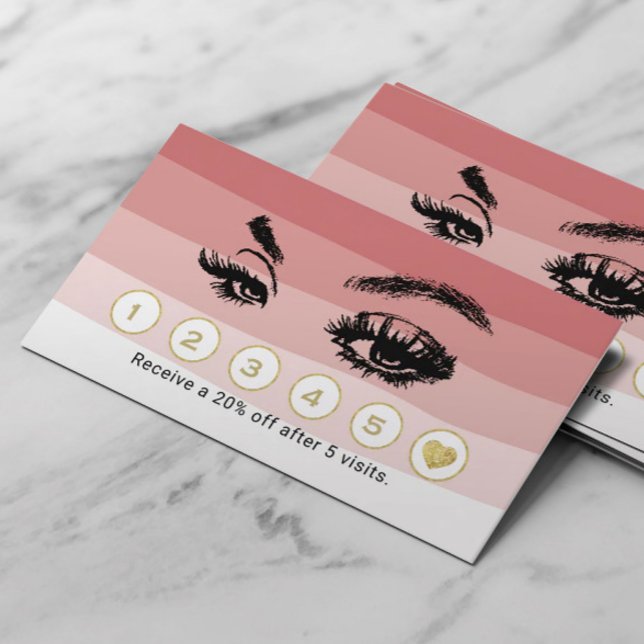Eyelash Makeup Artist Coral Shades Loyalty Lojalitetskort (Skapare uppladdad)