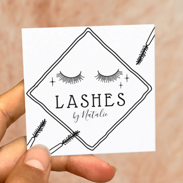 Eyelash Makeup Artist Cute Lash Logotyp Beauty Lou Fyrkantigt Visitkort (Skapare uppladdad)