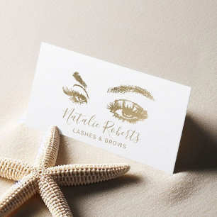 Eyelash Makeup Artist Elegant Guld Lash Salon Visitkort
