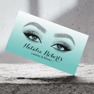 Eyelash Makeup Artist Elegant Teal Beauty Salon Visitkort