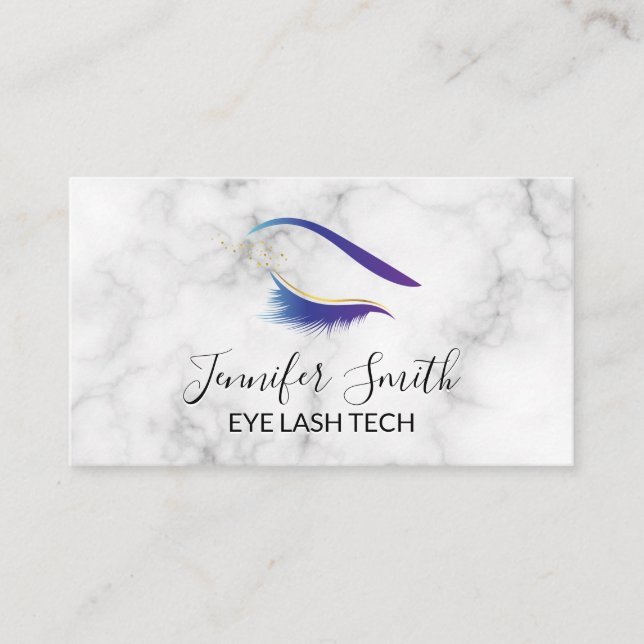 Eyelash Makeup Artist Marble Loyalty Lojalitetskort (Framsida)