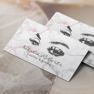 Eyelash Makeup Artist Modern Marble Beauty Salon Visitkort