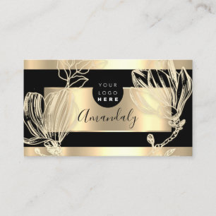 Eyelash Makeup Artist QR Code Logotyp Black Guld Visitkort