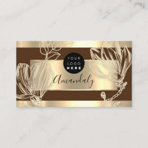Eyelash Makeup Artist QR Code Logotyp Blommigt Bro Visitkort