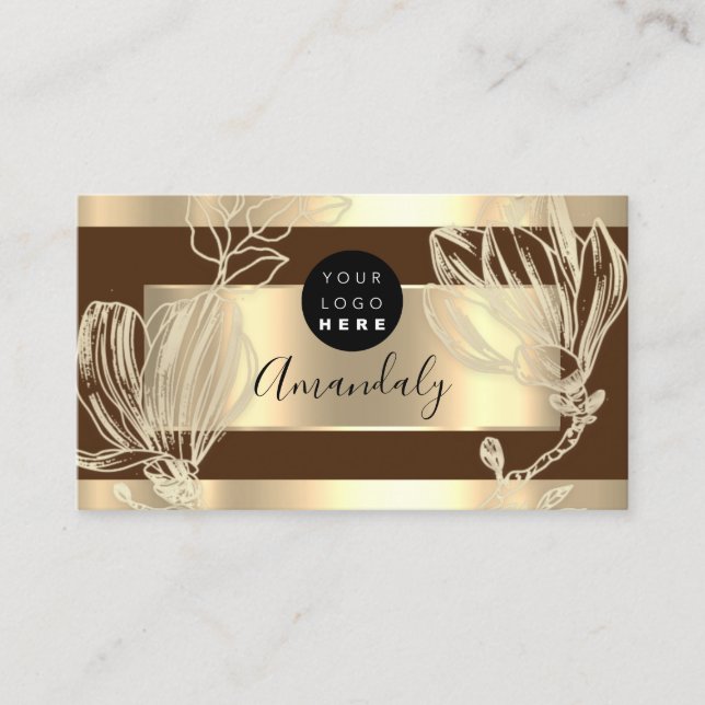 Eyelash Makeup Artist QR Code Logotyp Blommigt Bro Visitkort (Framsida)