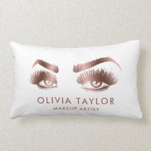 Eyelash Makeup Artist Ro Guld Ögon Brows Lumbarkudde