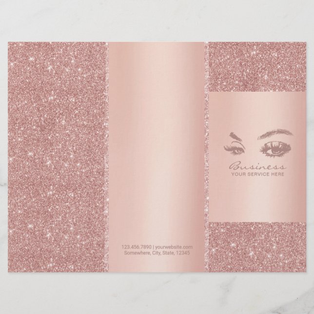 Eyelash Makeup Artist Ro Guld Salon Tri-Fold (Framsida)