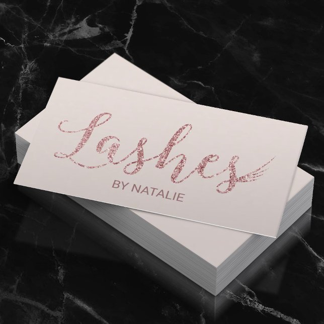 Eyelash Makeup Artist Ro Guld Typography Eyelash Visitkort (Skapare uppladdad)